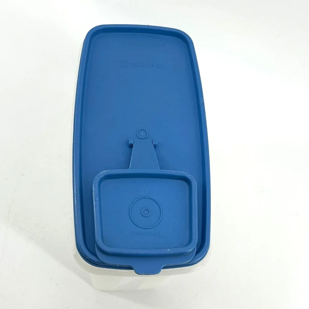 Tupperware Modular Mates Cereal Pantry Storer Blue Lid Clear Container 1614-7